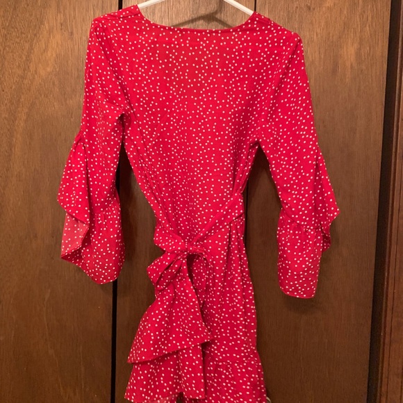 Polka Dot Red Party Dress - Picture 2 of 3